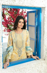 Parizah by MyTaraz Fabrics Embroidered Lawn Unstitched 3 Piece Suit - D-2722 - TF26PRZ - Yellow - Summer Collection