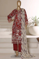 Sadabahar Signature Embroidered Stitched 3 Piece Suit - D-06 - SBD26VOL - Red - Festive Collection
