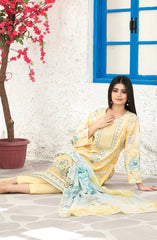 Parizah by MyTaraz Fabrics Embroidered Lawn Unstitched 3 Piece Suit - D-2722 - TF26PRZ - Yellow - Summer Collection