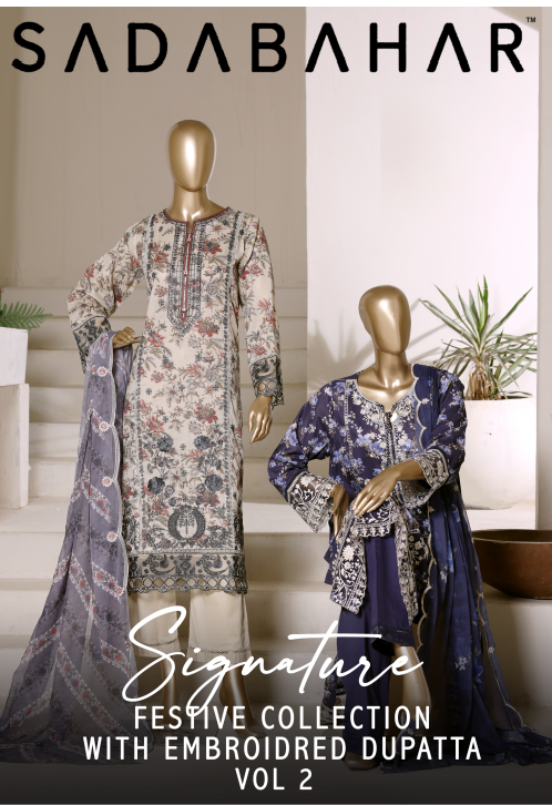 Sadabahar Signature Embroidered Stitched