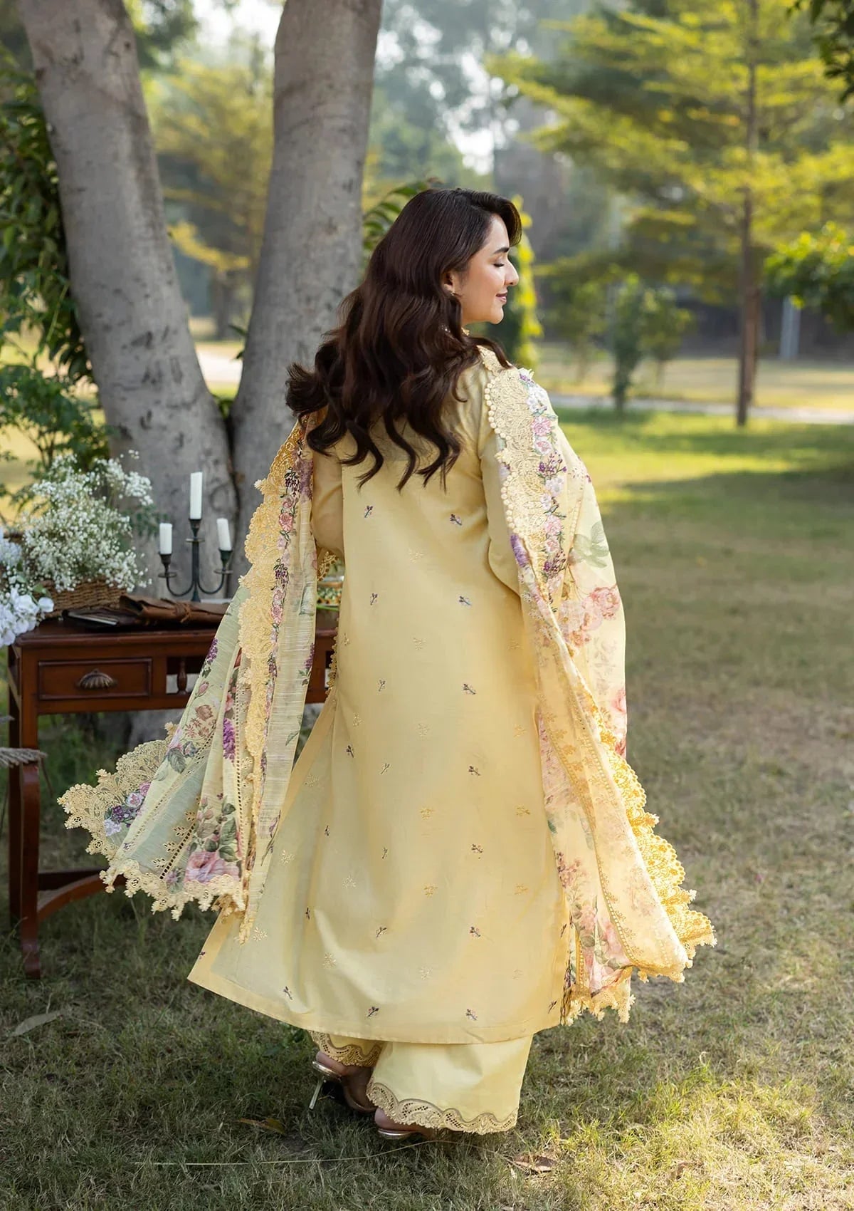 Elaf Premium Embroidered Luxury Lawn 3Pc Suit ELY-05 SOUCI