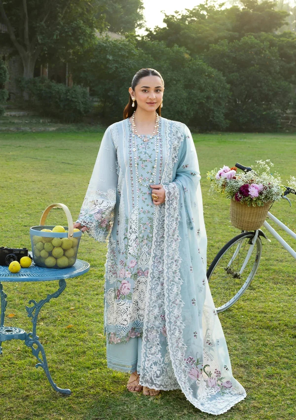 Elaf Premium Embroidered Luxury Lawn 3Pc Suit ELY-07 MORNING DRIZZLE