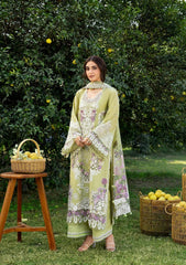 Elaf Premium Embroidered Luxury Lawn 3Pc Suit ELY-08 PISTACHIA