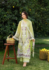 Elaf Premium Embroidered Luxury Lawn 3Pc Suit ELY-08 PISTACHIA