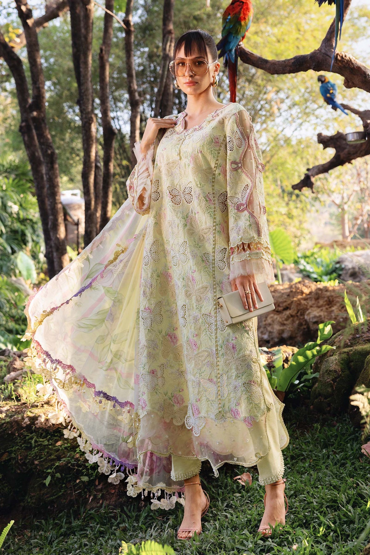 1B – Embroidered Printed Lawn Suit with Chiffon Dupatta