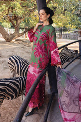 11B – Printed Lawn Shirt with Chiffon Dupatta & Embroidered Patti