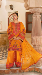 Sunara Amber – Embroidered Lawn Suit with Chiffon Dupatta