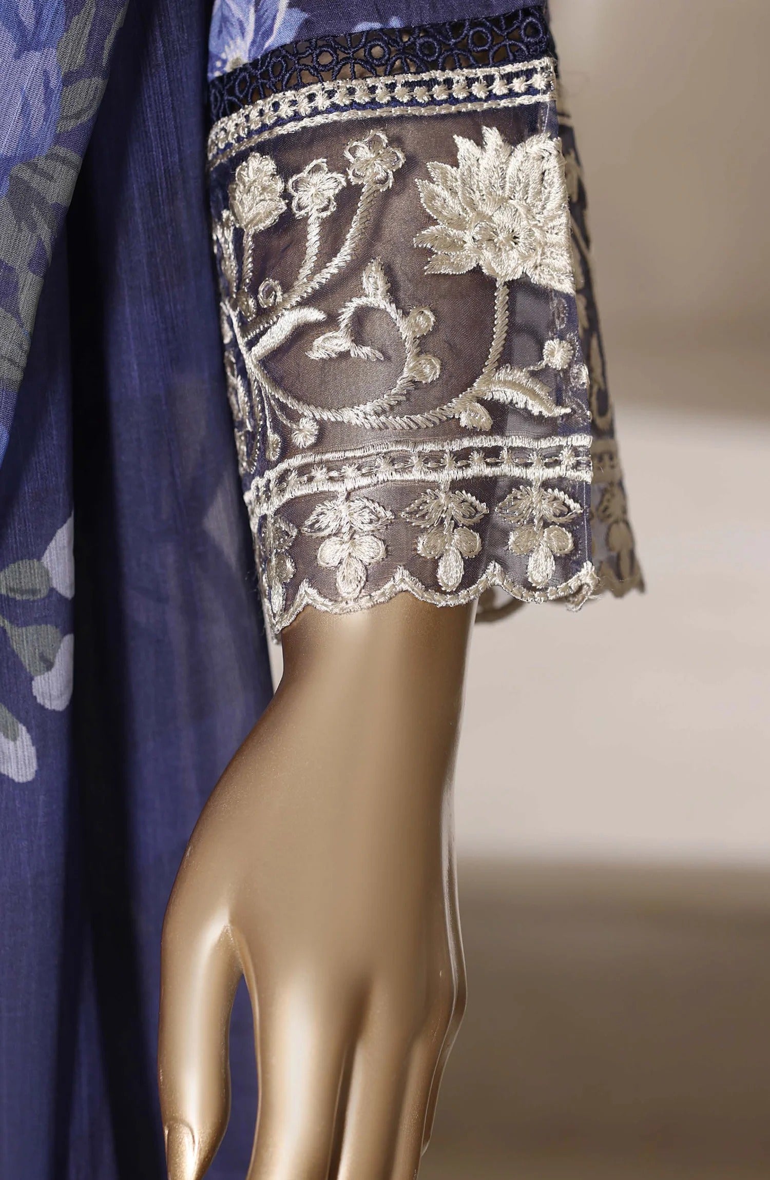 Sadabahar Signature Embroidered Stitched 3 Piece Suit - D-01 - SBD26VOL - Blue - Festive Collection