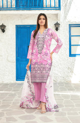 Parizah by MyTaraz Fabrics Embroidered Lawn Unstitched 3 Piece Suit - D-2721 - TF26PRZ - Pink - Summer Collection