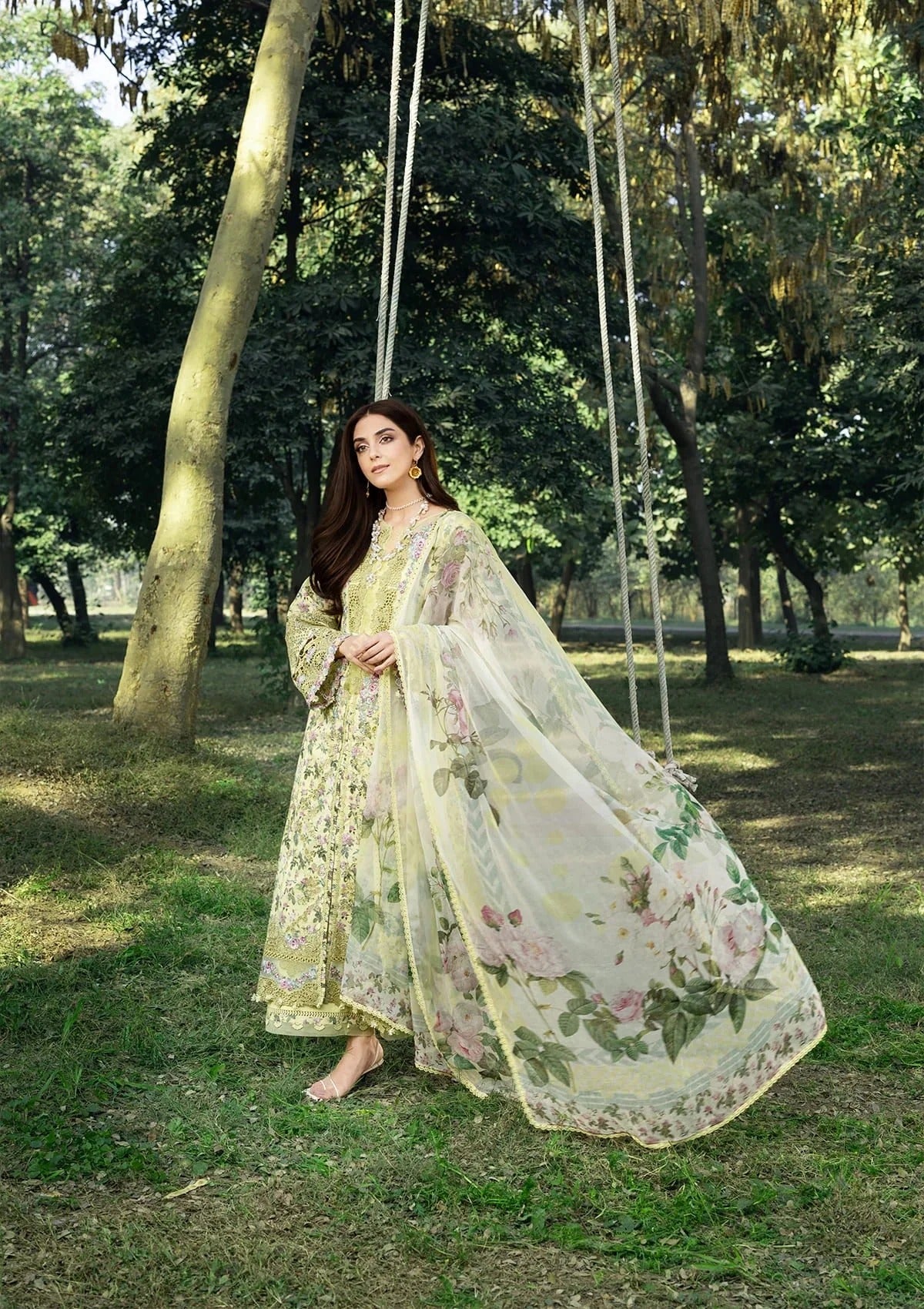 Elaf Premium Print Chikankari Lawn Unstitched 3PC Suit – ERC-6A Eyra