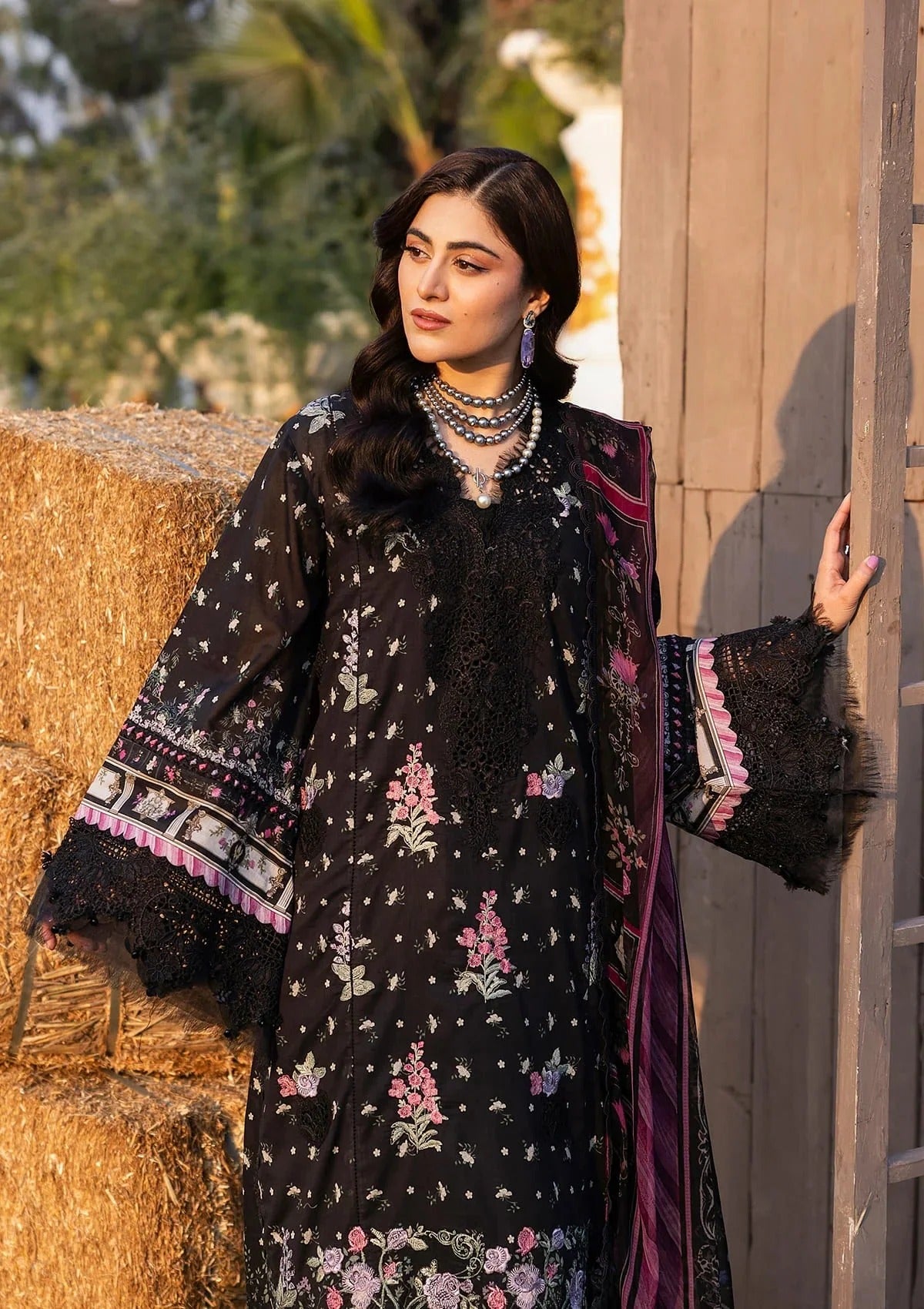 Elaf Premium Print Chikankari Lawn Unstitched 3PC Suit – ERC-7A Arzo