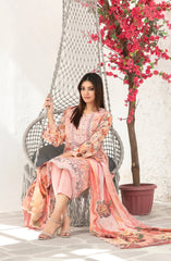 Parizah by MyTaraz Fabrics Embroidered Lawn Unstitched 3 Piece Suit - D-2724 - TF26PRZ - Peach - Summer Collection
