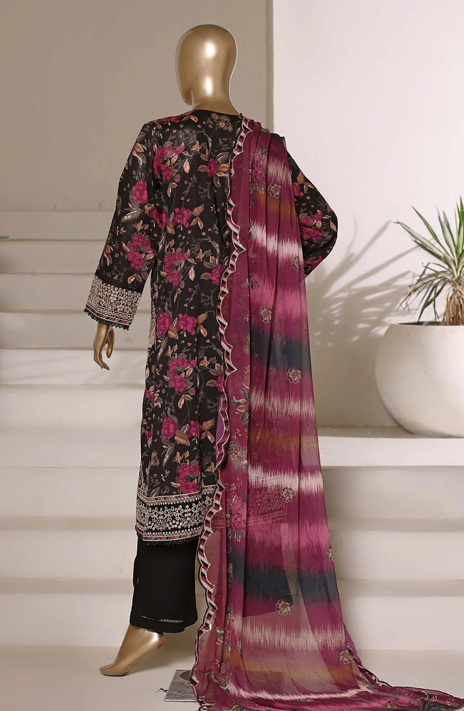 Sadabahar Signature Embroidered Stitched 3 Piece Suit - D-04 - SBD26VOL - Black - Festive Collection