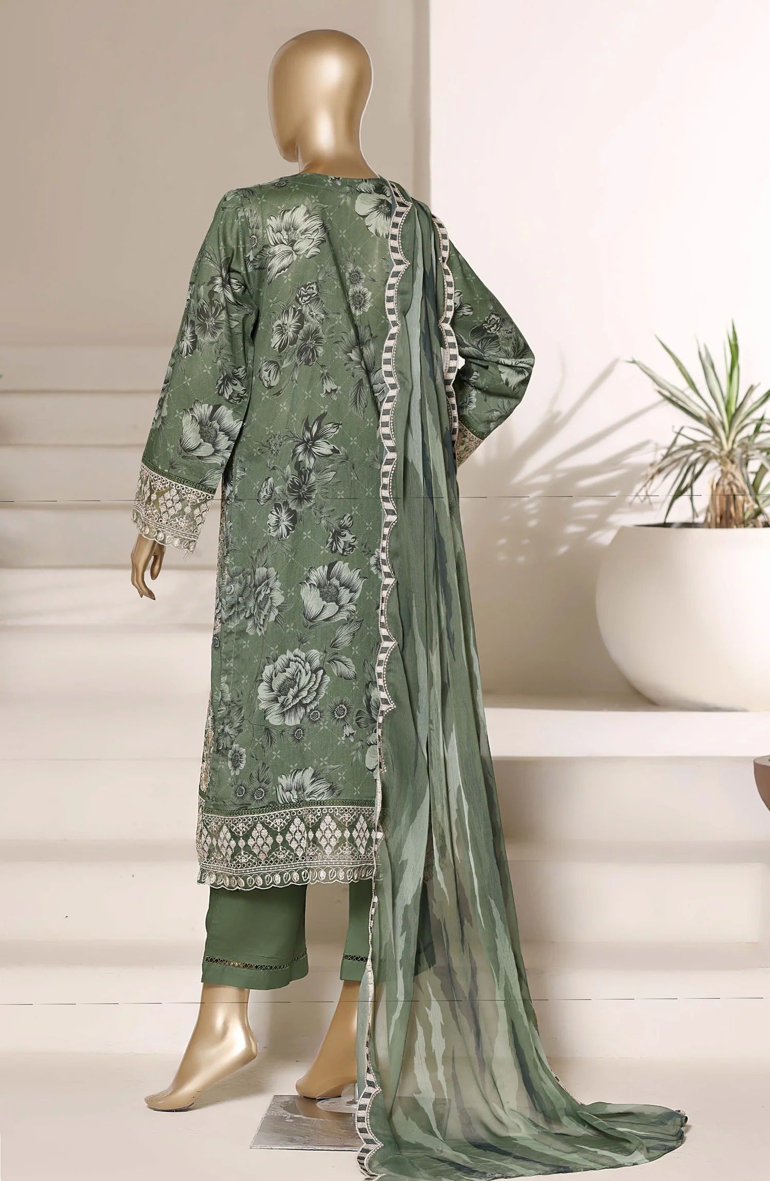 Sadabahar Signature Embroidered Stitched 3 Piece Suit - D-02 - SBD26VOL - Green - Festive Collection