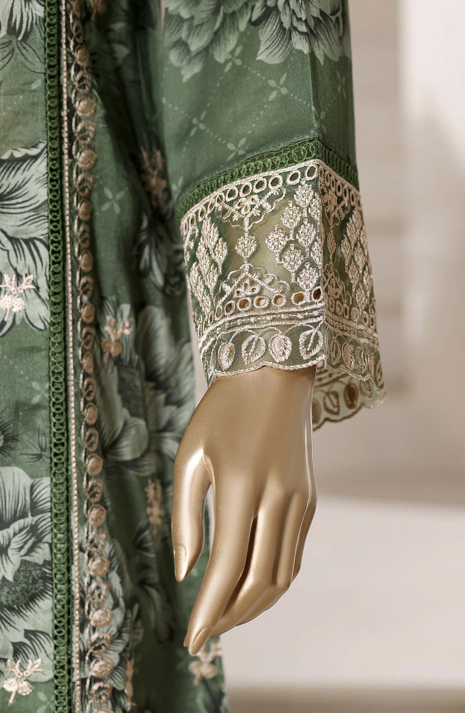 Sadabahar Signature Embroidered Stitched 3 Piece Suit - D-02 - SBD26VOL - Green - Festive Collection