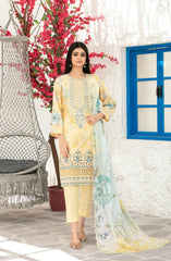 Parizah by MyTaraz Fabrics Embroidered Lawn Unstitched 3 Piece Suit - D-2722 - TF26PRZ - Yellow - Summer Collection